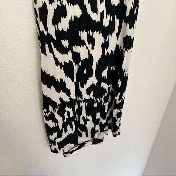 Diane Von Furstenberg Zoe Dress Short Sleeves Black White 100% Silk Size 8 Women - Picture 7 of 12